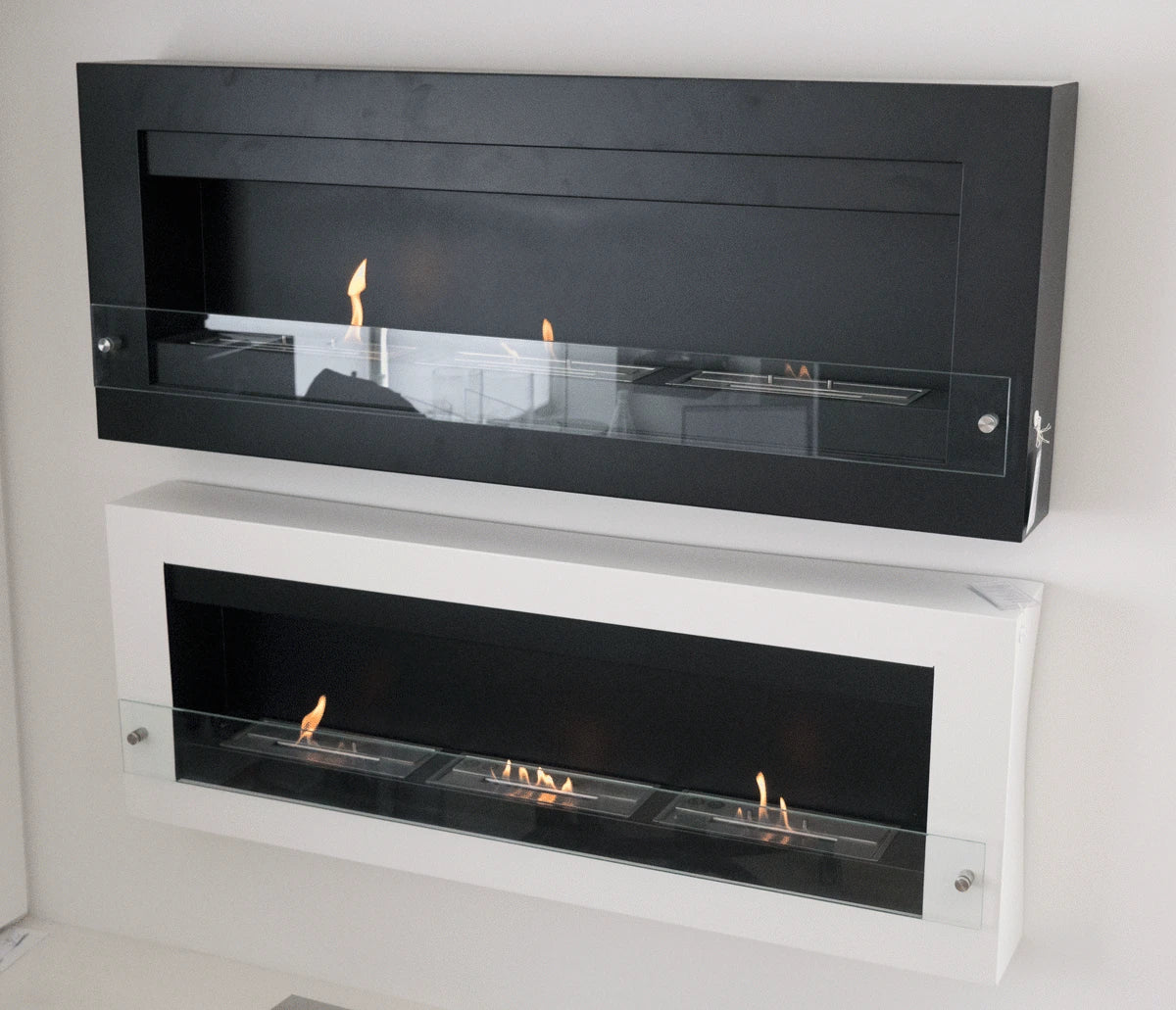 Wall Mounted Bioethanol Fireplace in Black