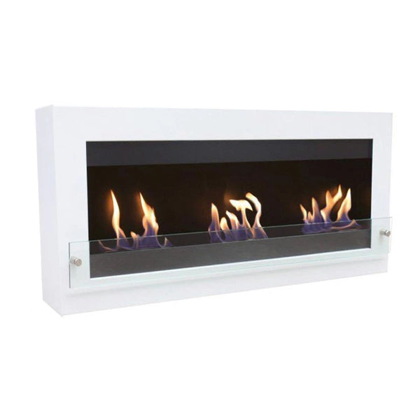 Large Wall Mounted Biofireplace - White