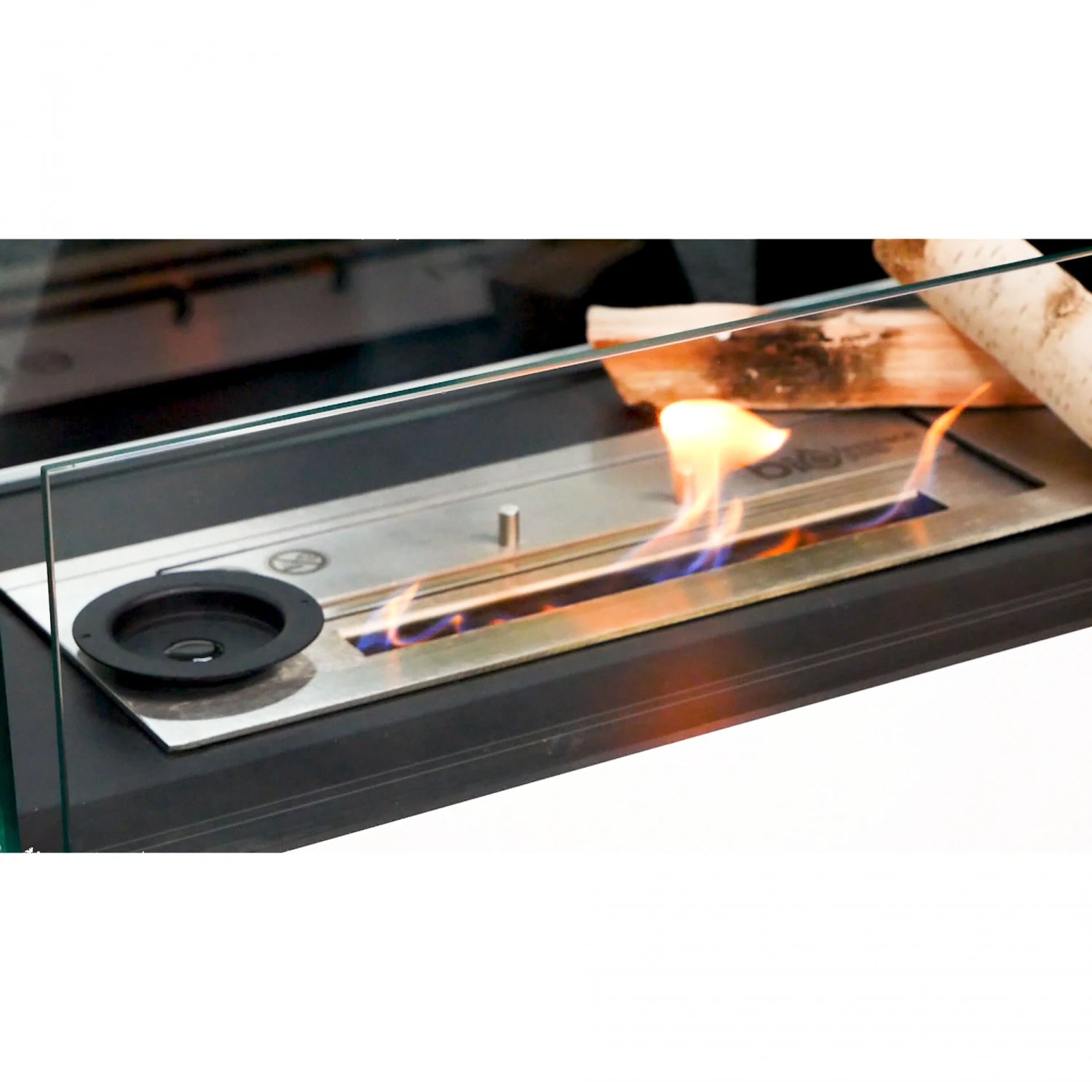 Hoher Raumteiler-Kamin - Weiß