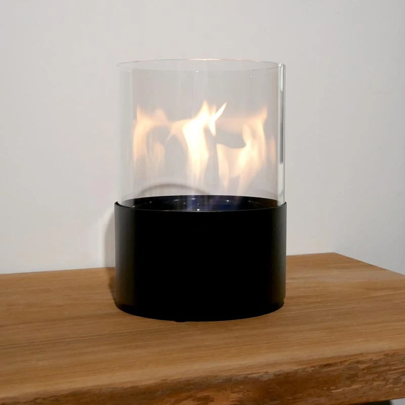 Runder Tisch Bio-Kamin - schwarz