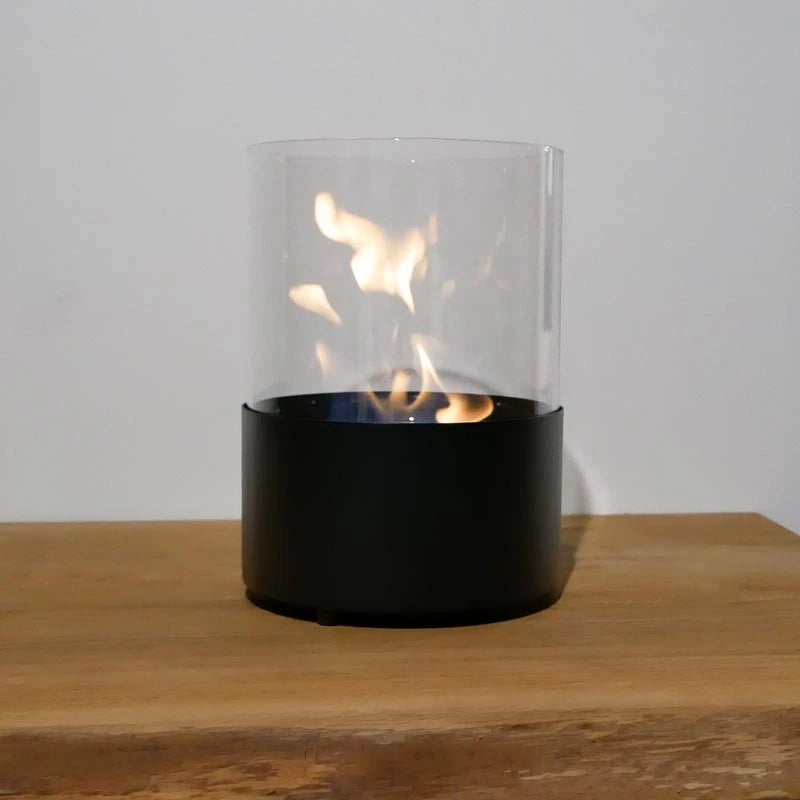 Runder Tisch Bio-Kamin - schwarz