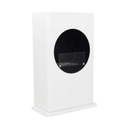 White Bioethanol Fireplace with Round Cutout