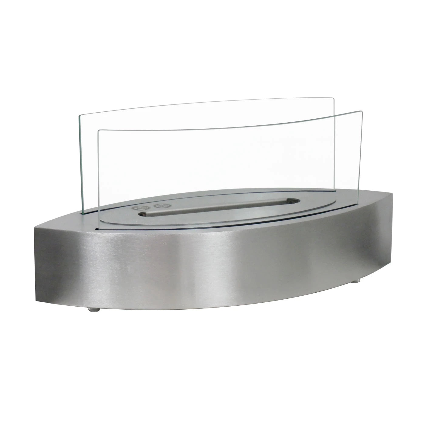 Oval Table Bioethanol Fireplace - Steel
