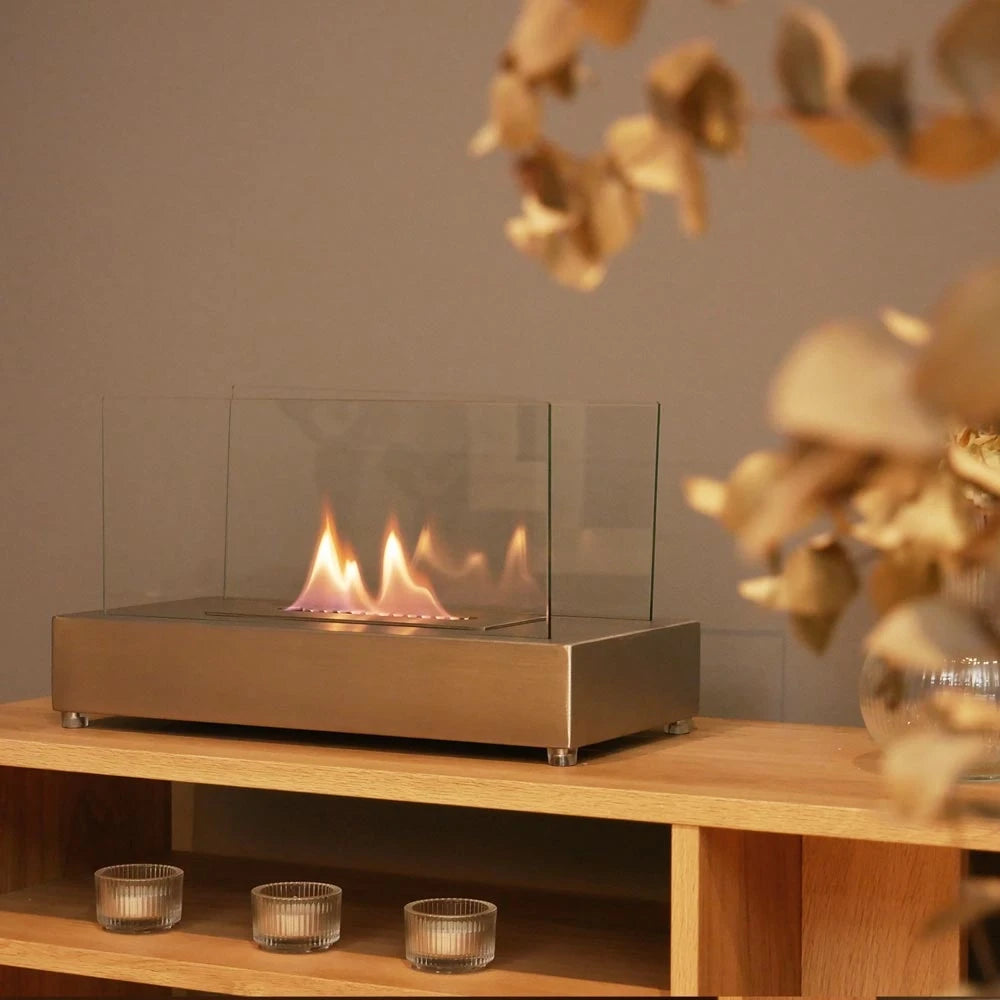 Lambeth Tabletop Bioethanol Fireplace - Steel