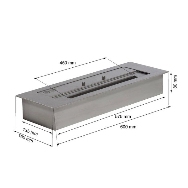 Superior 3,5 Liter Bioethanol Brenner 60 cm