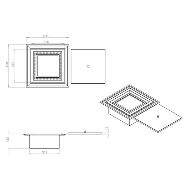 Quadratischer Brenner- 5 Liter