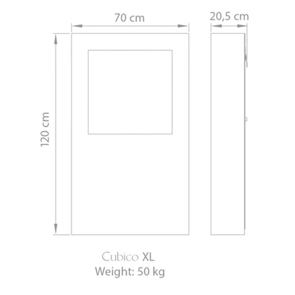 Safretti Cubico XL - gebürsteter Edelstahl