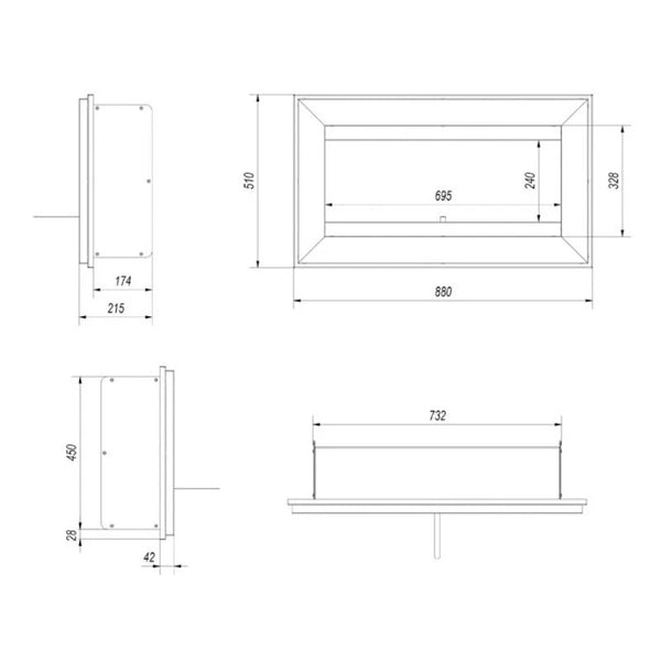 Horizontaler Wandkamin
