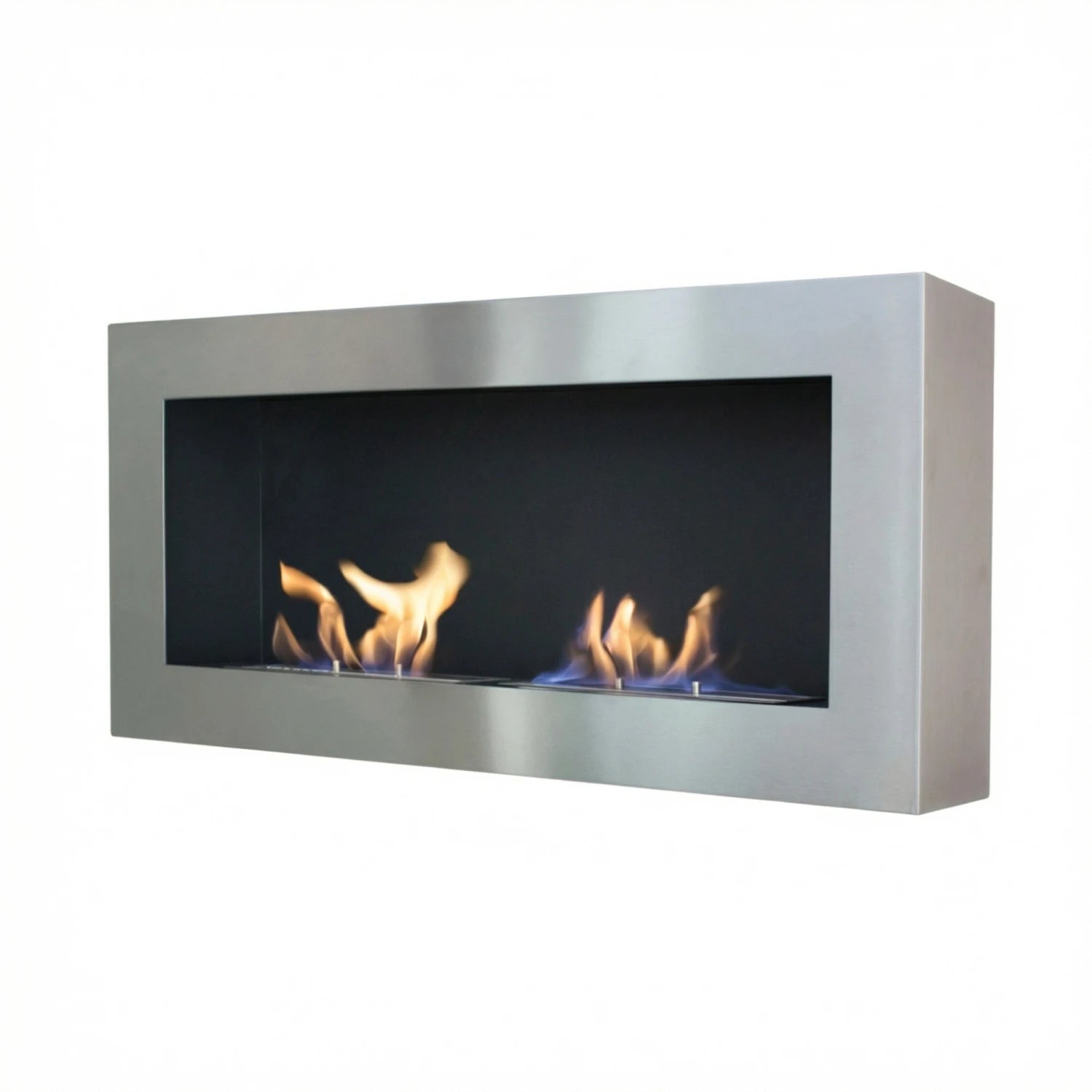 Großer Bioethanol-Wandkamin - Silber