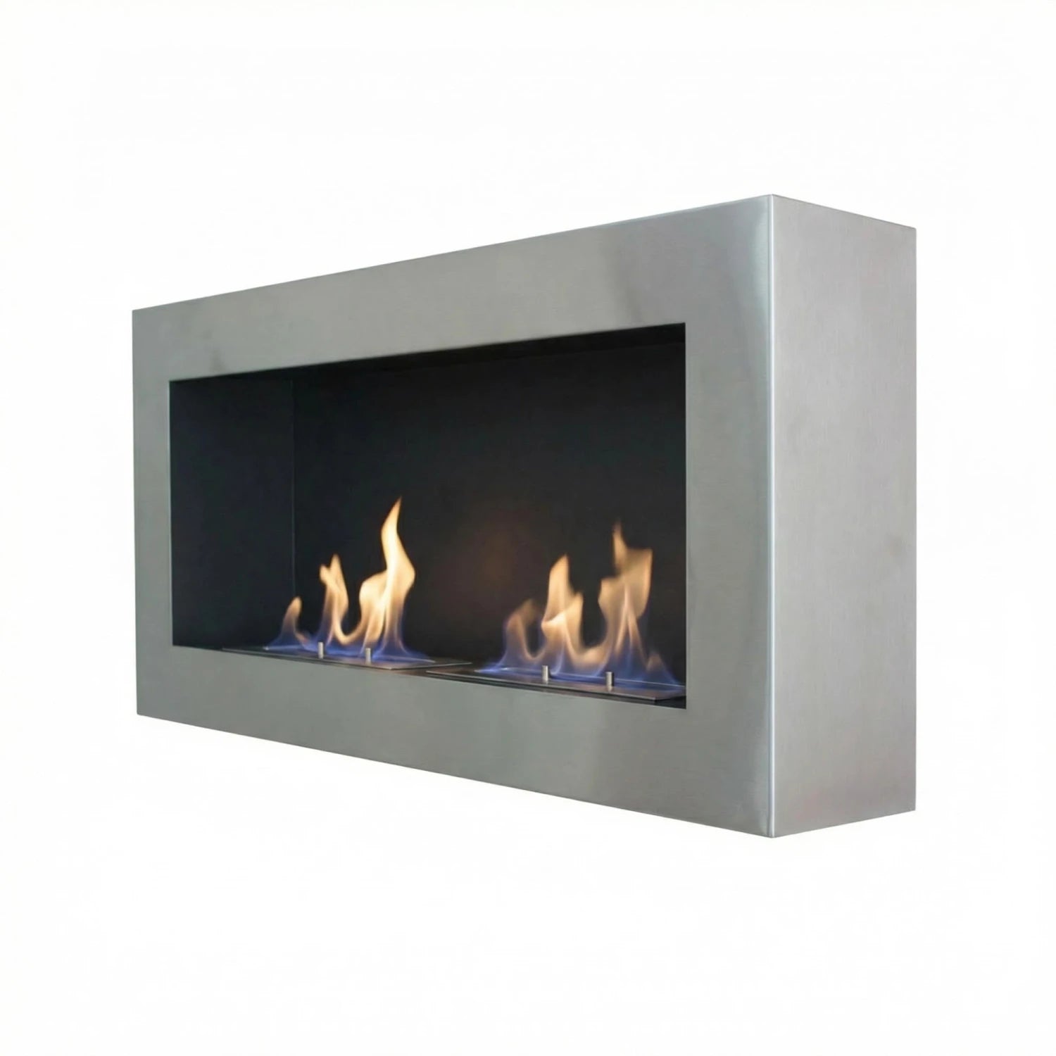 Großer Bioethanol-Wandkamin - Silber