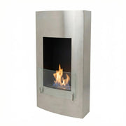 Hoher Bioethanol-Wandkamin - Silber
