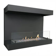 Dakota Schwarz - Dreiseitiger Bioethanol-Wandkamin 80 cm