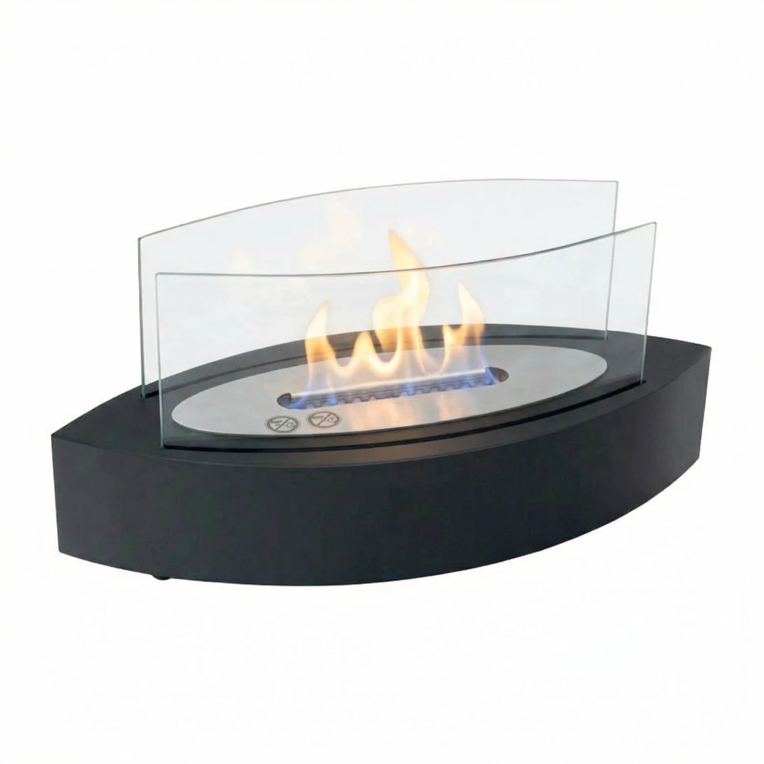 Ovaler Bioethanol-Kamin - schwarz