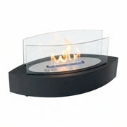 Ovaler Bioethanol-Kamin - schwarz