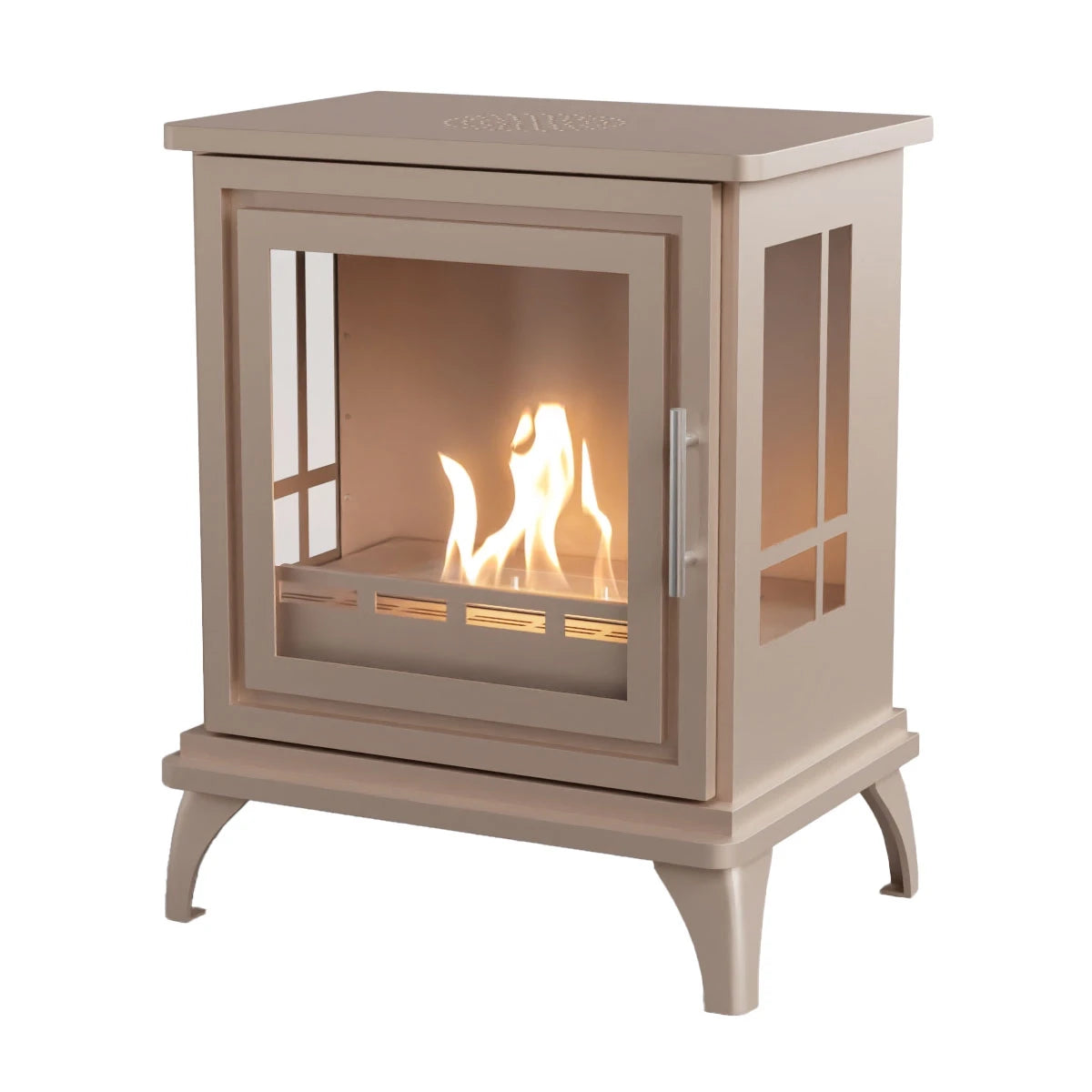 Nashville – Grau Beige Freistehender Bioethanol-Kaminofen
