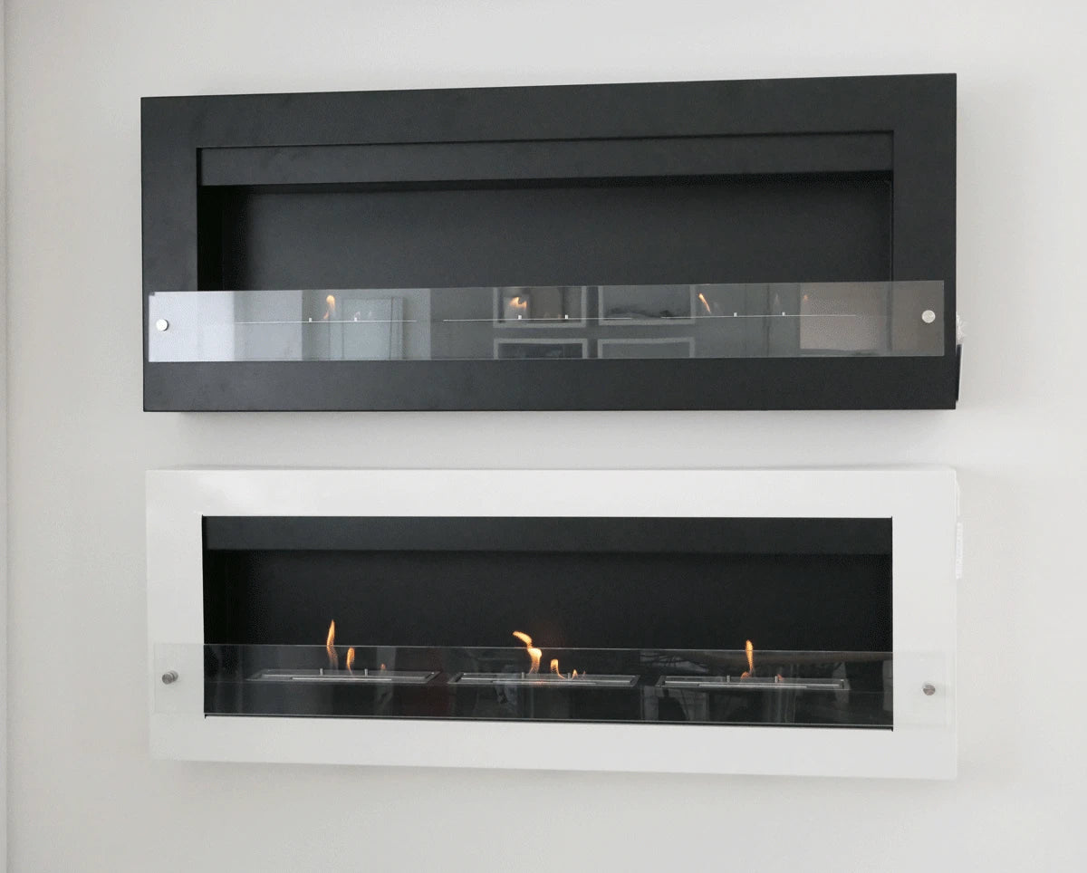 Wall Mounted Bioethanol Fireplace in Black