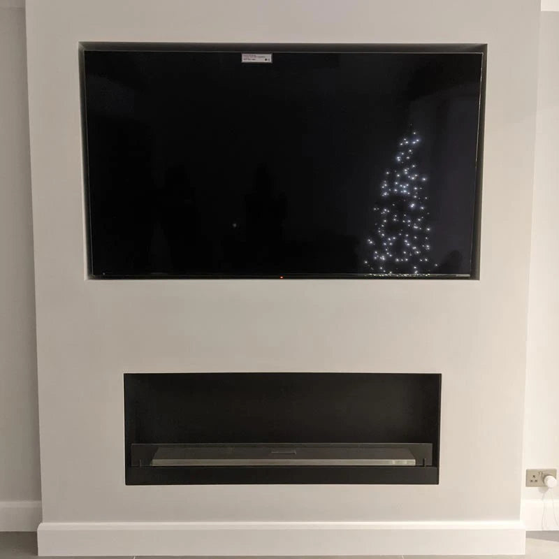 140 cm Einbaukamin - Schwarz