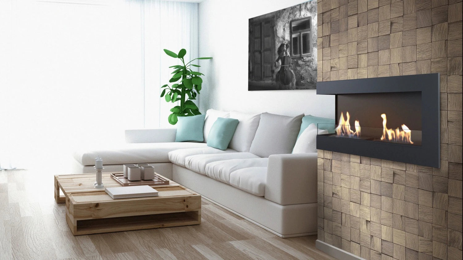 Eckkamin 90 cm - Links