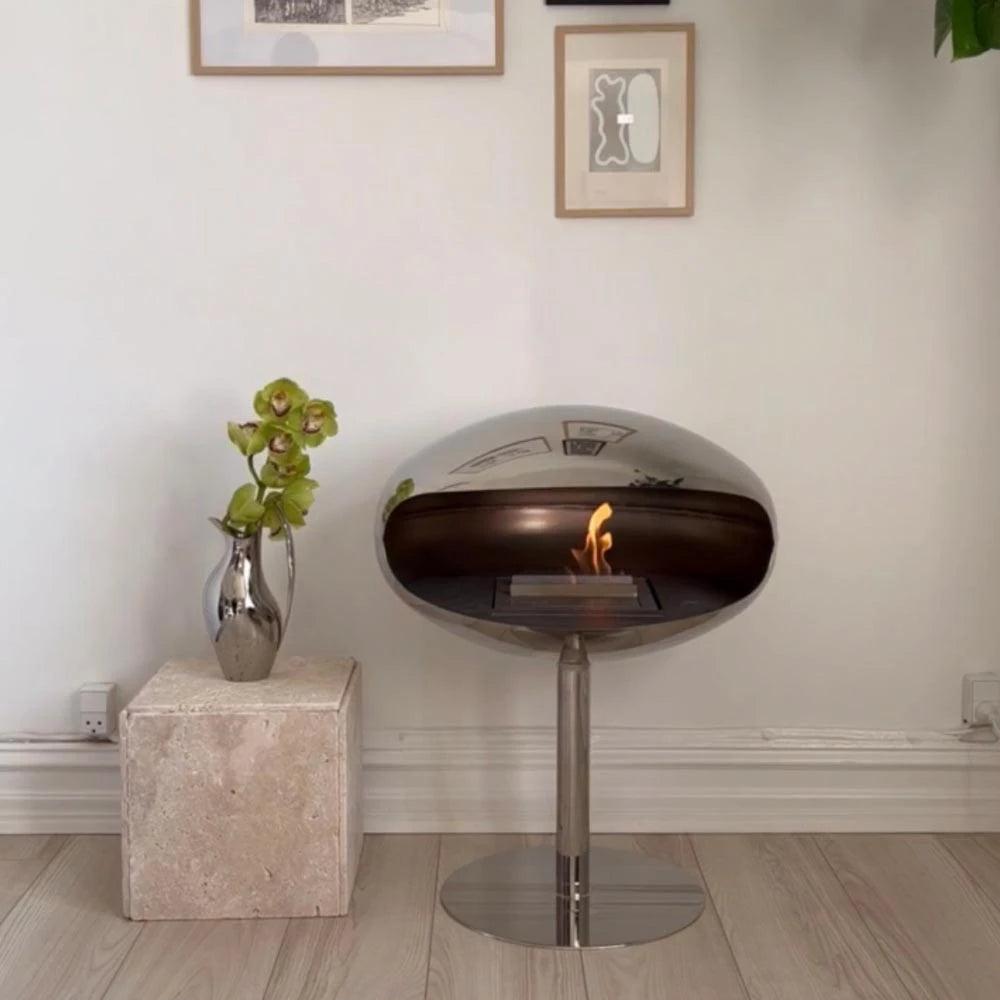 Cocoon Pedestal - Stahl poliert