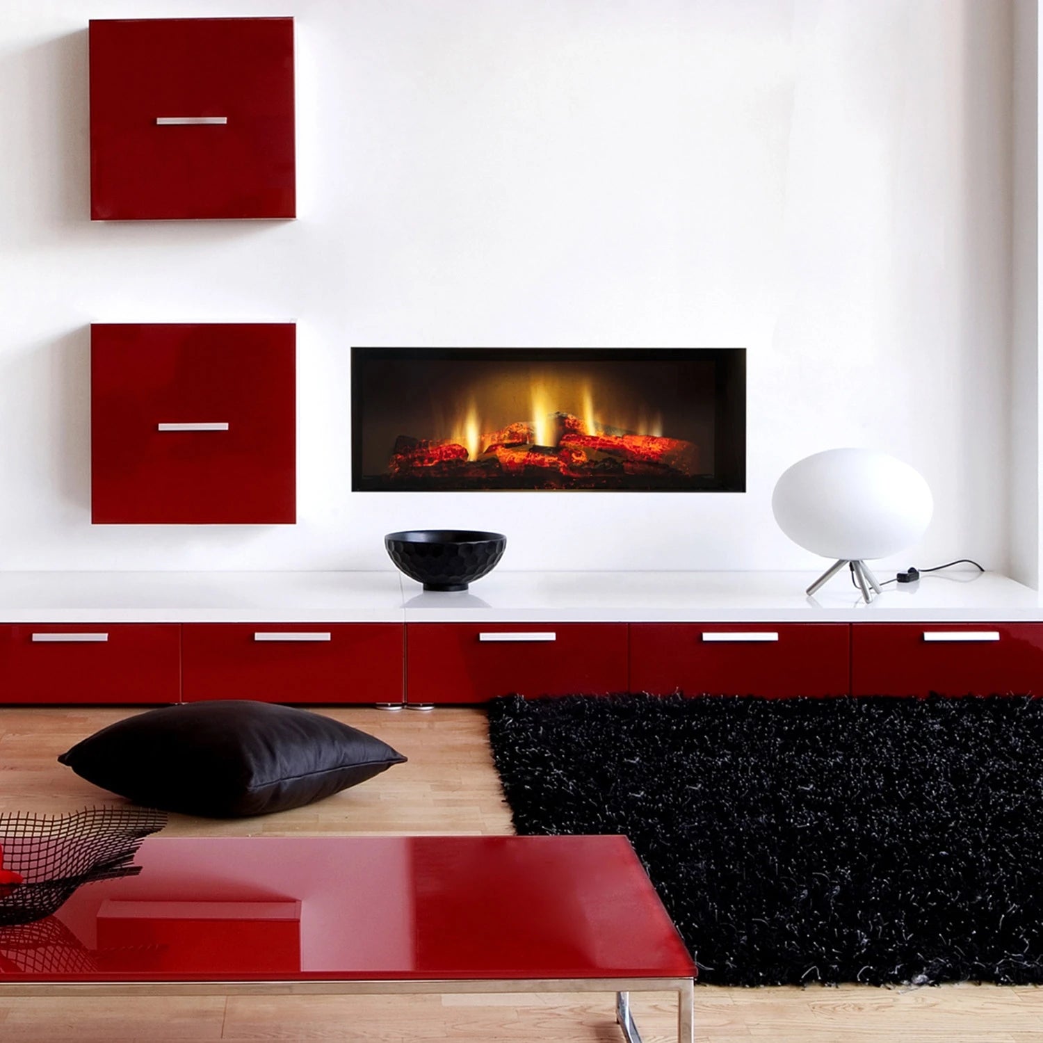 Opti-V Single - 1-seitiger Elektro Einbaukamin uden varme