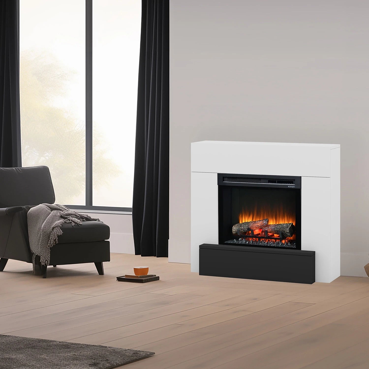 Vigor Electric Fireplace - White