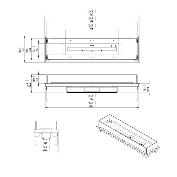 Linear 65 Kamineinbausatz