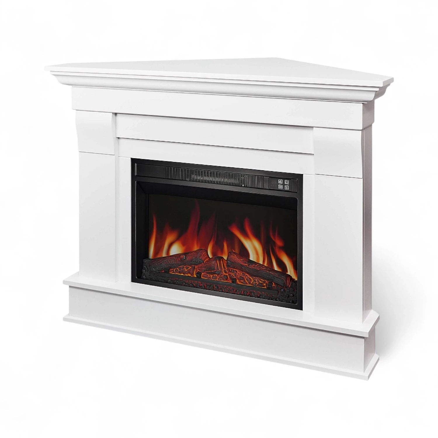 Albion Corner Electric Fireplace - White