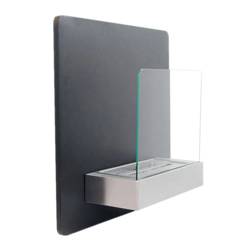 Elegant Black Wall-mounted Fireplace