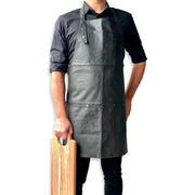 Schürze aus schwarzem Leder