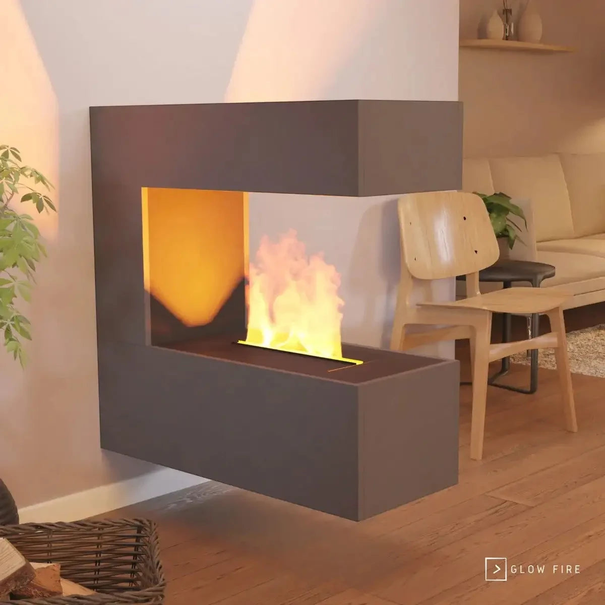 Schiller Wall Grau - OMC 400 | Wandmontierter Wasserdampfkamin