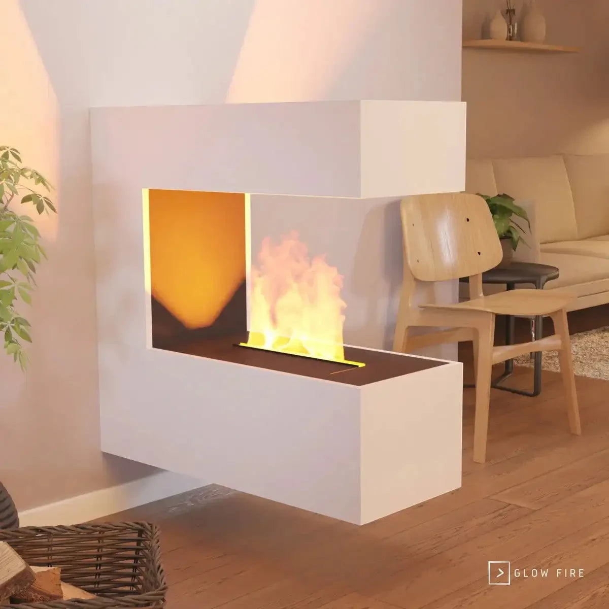 Schiller Vägg Vit - OMC 400 | Väggmonterad Vattenångas Kamin