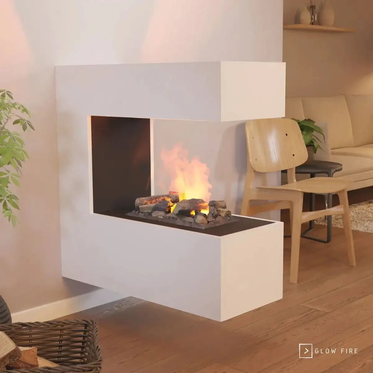 Schiller Vägg Vit - OMC 400 | Väggmonterad Vattenångas Kamin