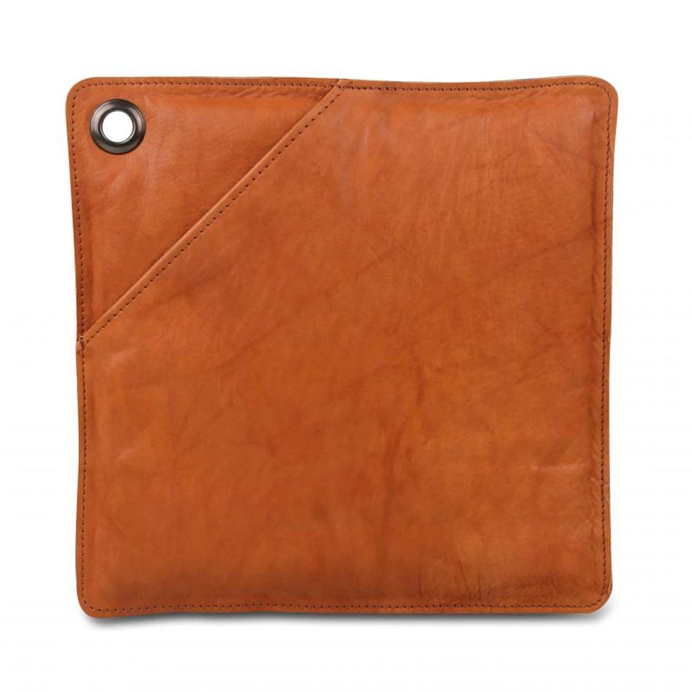 Topflappen aus braunem Leder