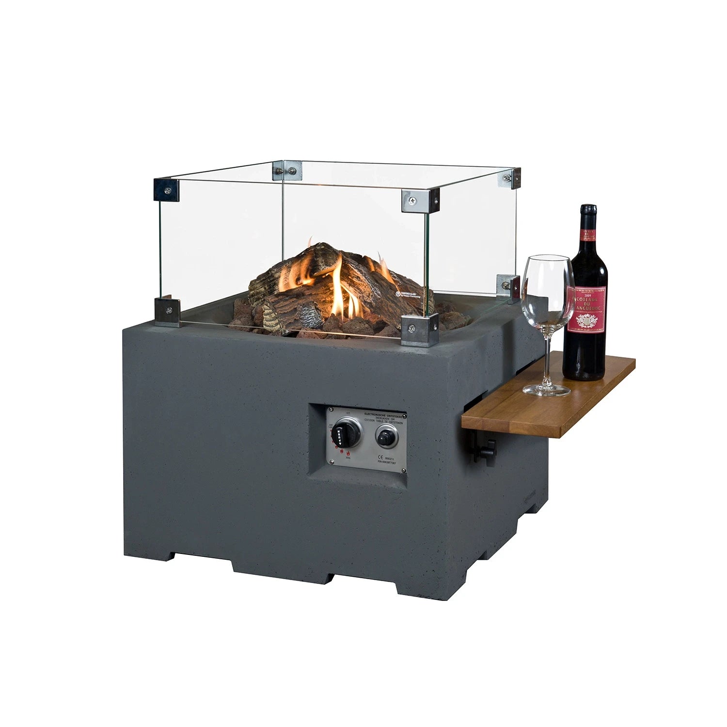 Happy Cocooning Wooden Side Table for Small Square/Rectangular Fire Table - 2 pcs.
