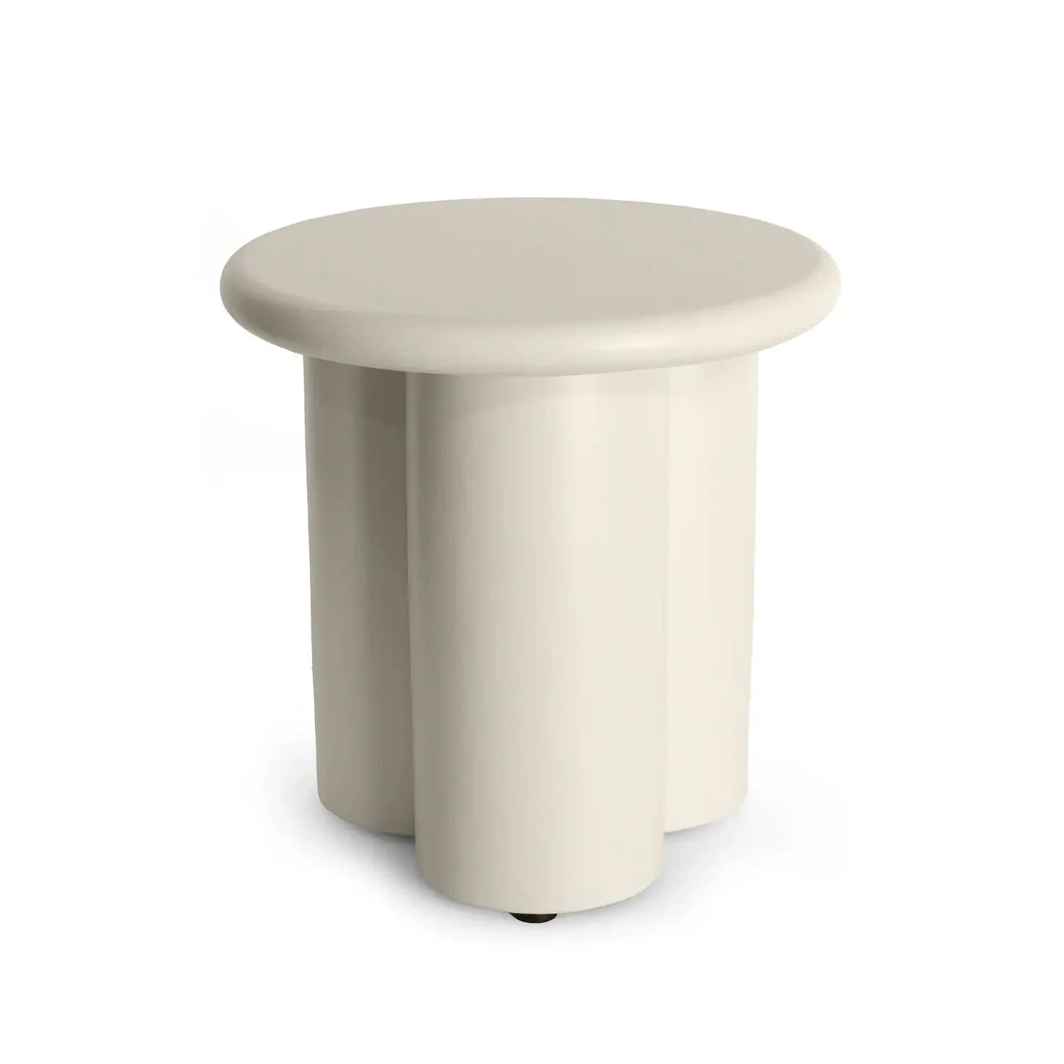 Beistelltisch Rib Oyster Beige – Outdoor Komposit Akzenttisch