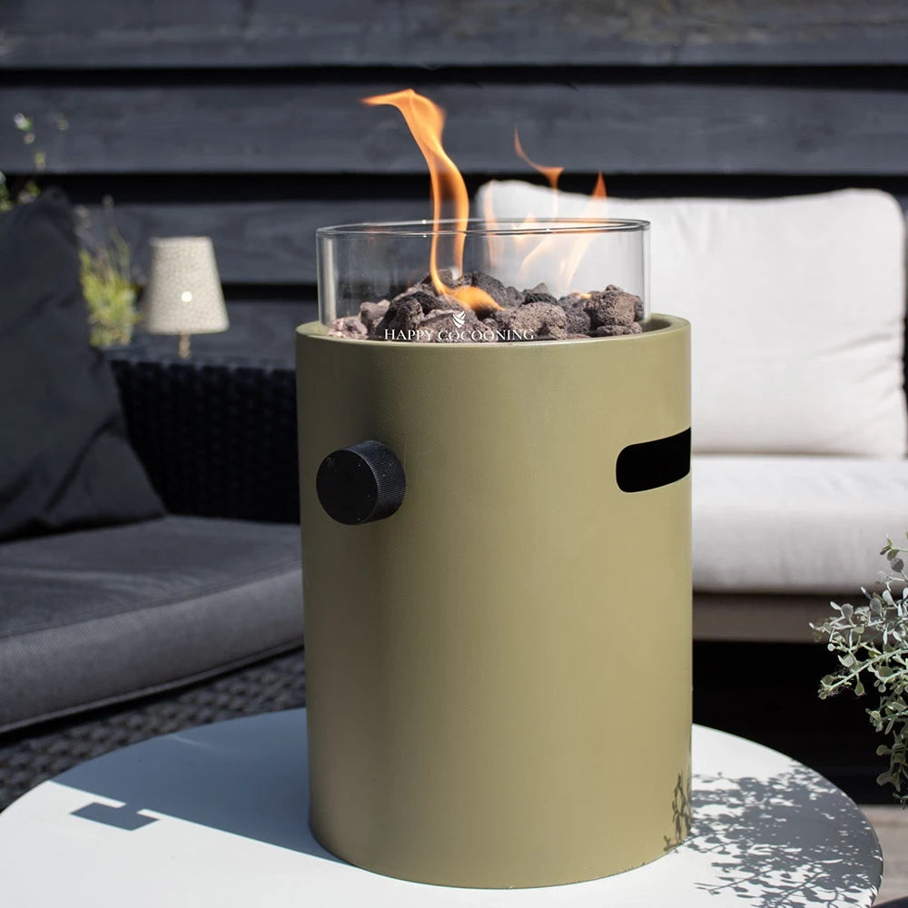 Lumi Olivengrün – Tisch-Gaskamin