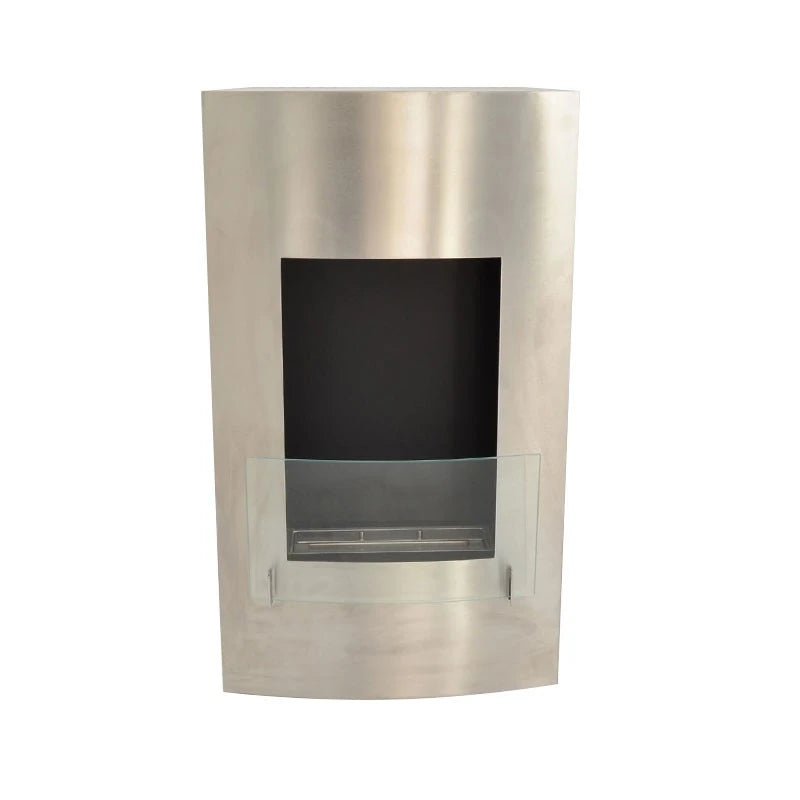 Hoher Bioethanol-Wandkamin - Silber