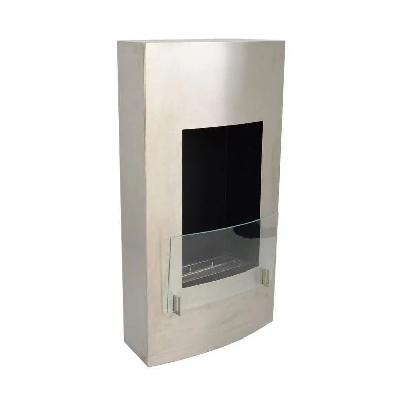 Hoher Bioethanol-Wandkamin - Silber