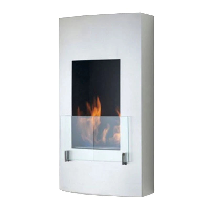 Hoher Bioethanol-Wandkamin - Silber