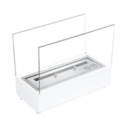Tischkamin mit Glas - Weiß