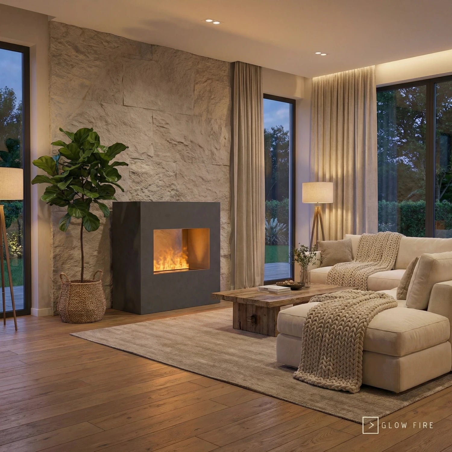 Goethe Gray OMC 600 | Freestanding Water Vapour Fireplace