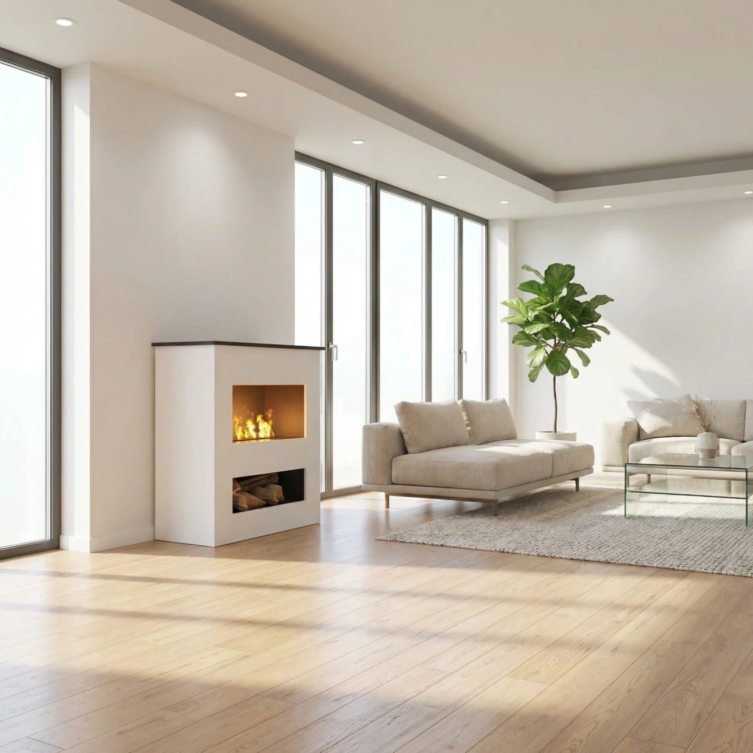 Brecht White - OMC 600 | Freestanding Water Vapour Fireplace