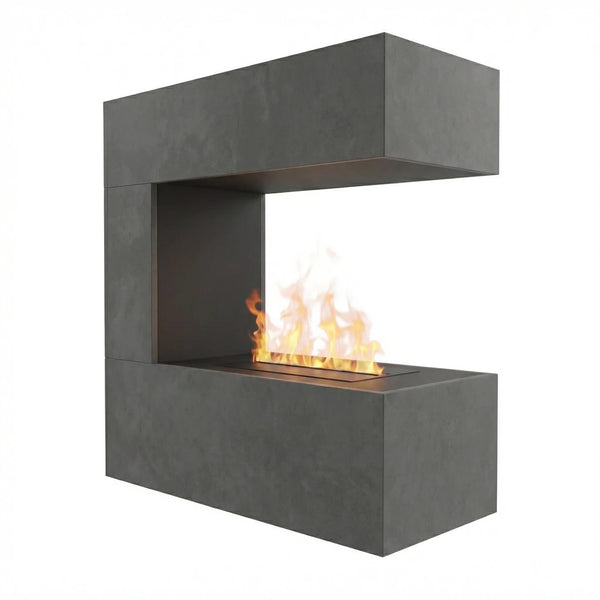Schiller Wall Grau - OMC 400 | Wandmontierter Wasserdampfkamin