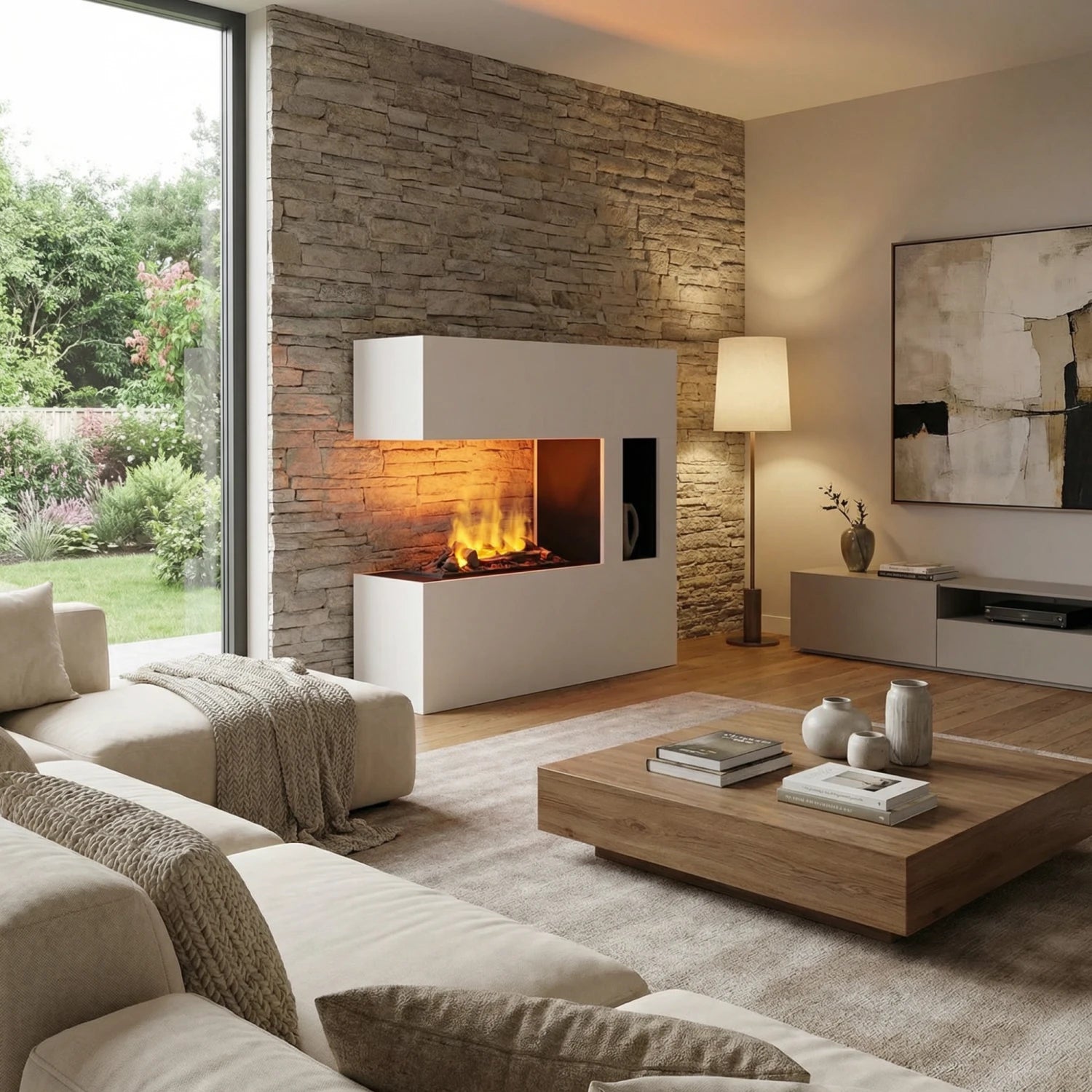 Schiller Pocket White - OMC 600 | Freestanding Water Vapour Fireplace