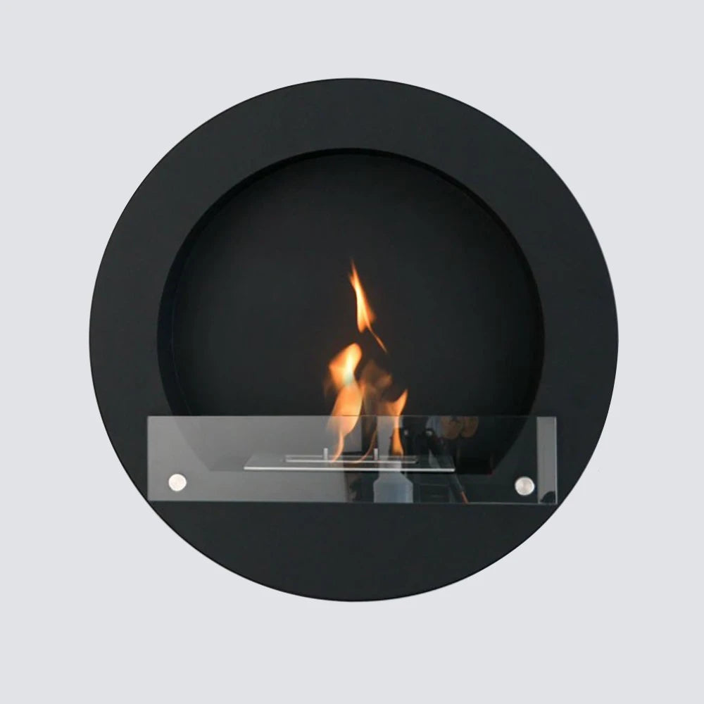 Runder Bioethanol-Kamin - Schwarz