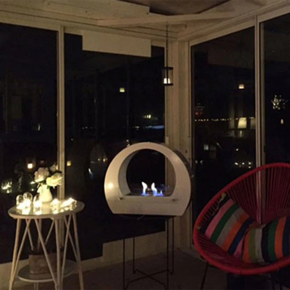 Dallas - Bioethanol-Kamin mit Bogen - Weiß