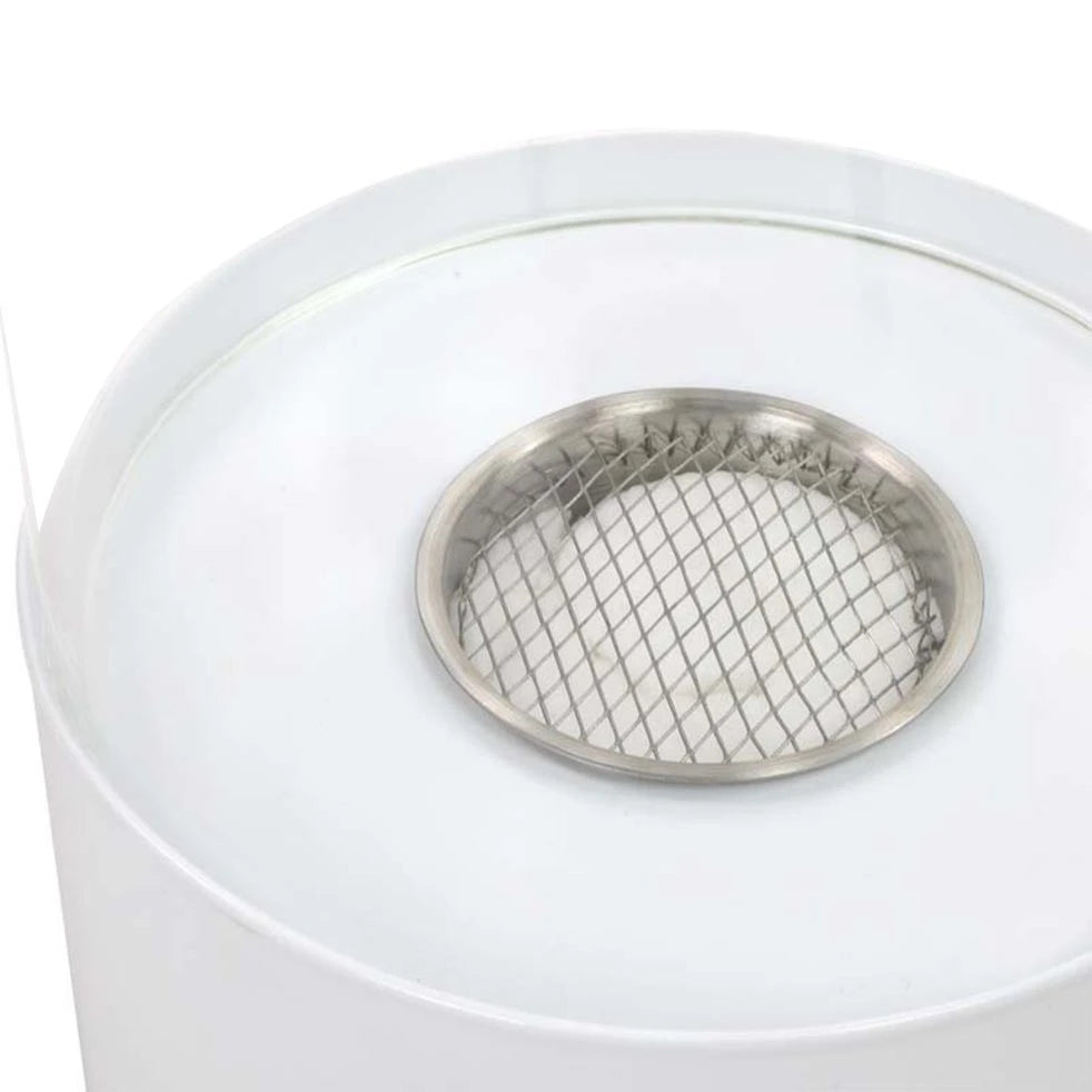 Runder Tisch Kamin - weiß