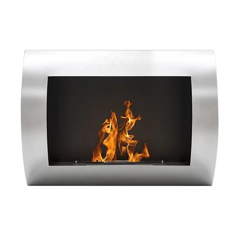 Ocean - Bioethanol-Wandkamin in silber