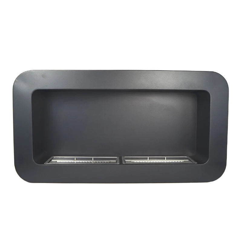 Rectangular Curved Bioethanol Fireplace - Black