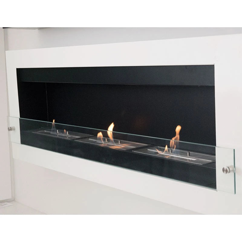 Wall Mounted Bioethanol Fireplace in Black
